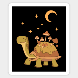 Tortoise with mushrooms on its back Sticker